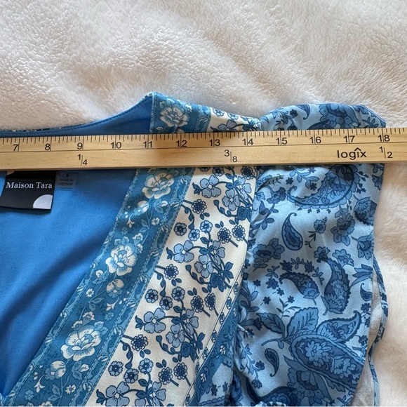 NWT Womens Maison Tara Paisley Smocked Maxi Dress Cottagecore Boho Floral Sz 8 - Picture 7 of 16